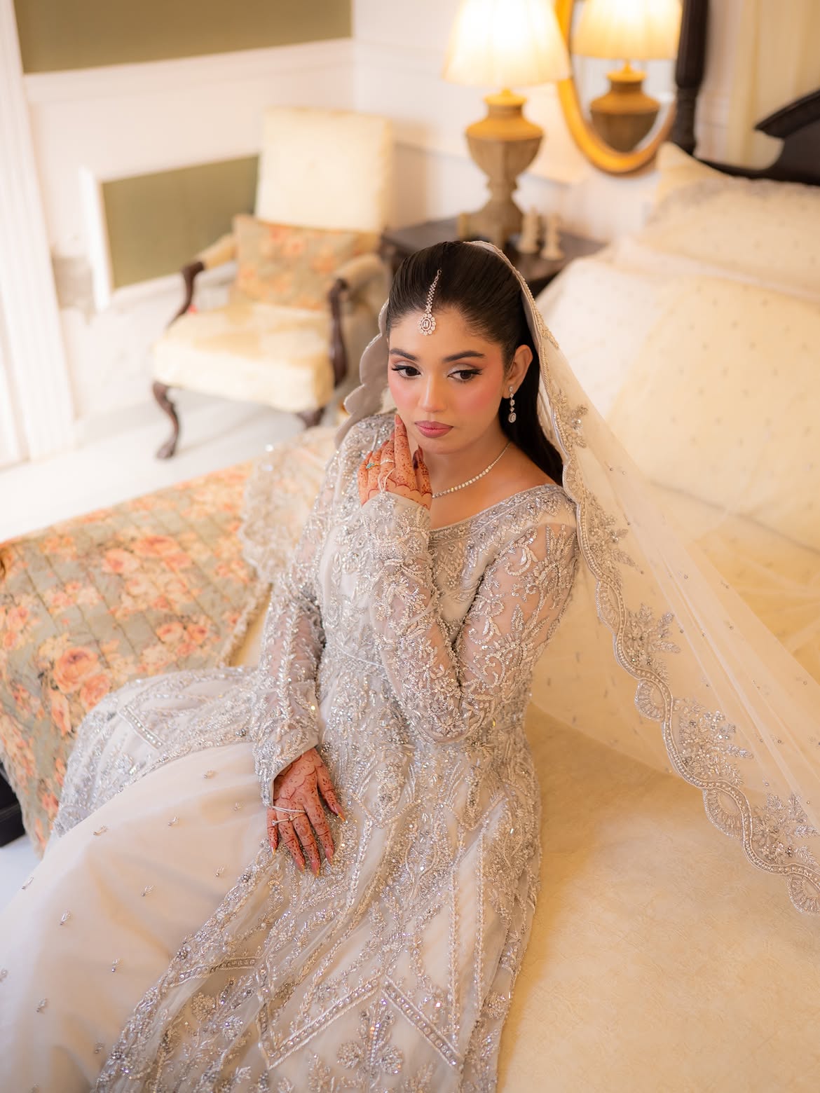 BRIDAL FLARED SILVER GOWN