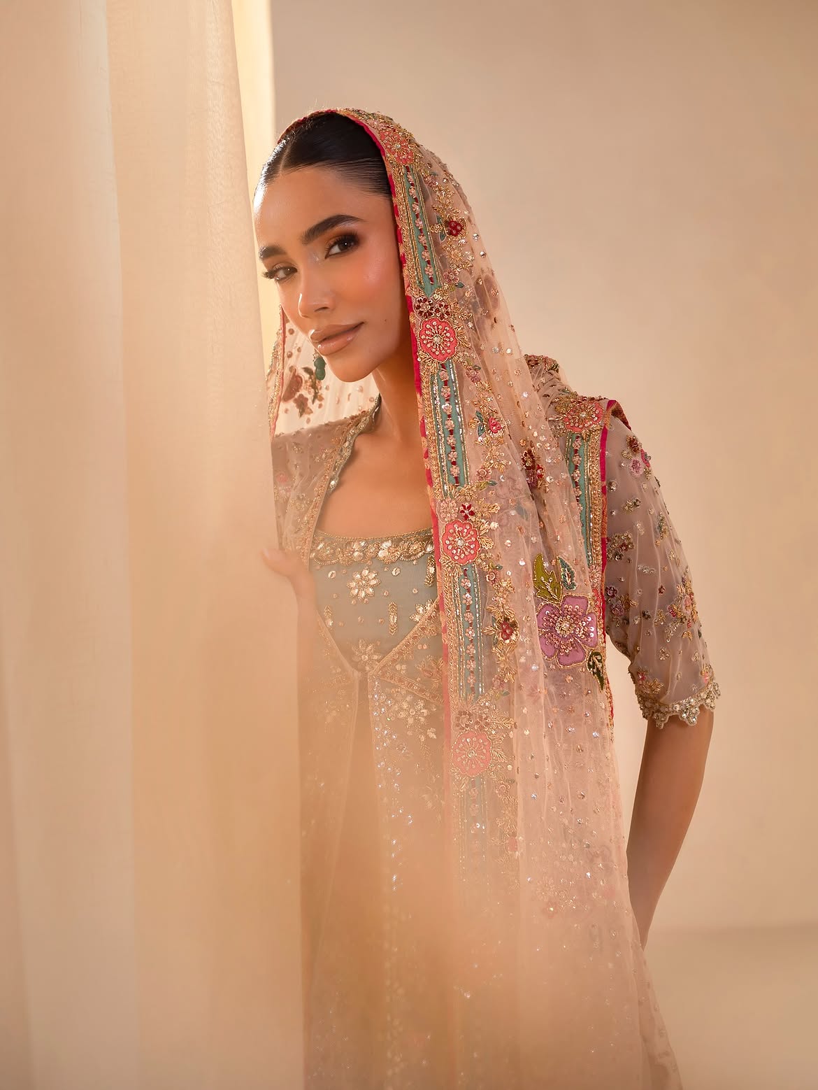 Blush pink bridal lehenga