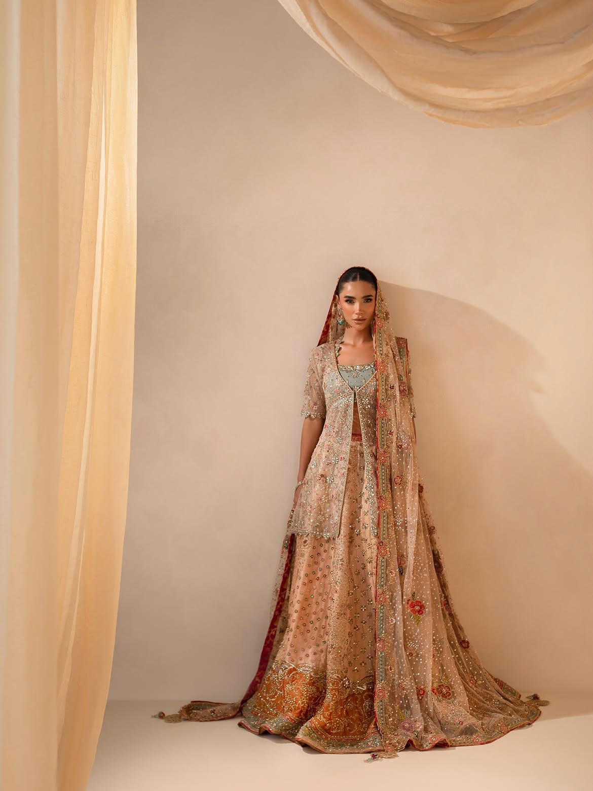 Blush pink bridal lehenga