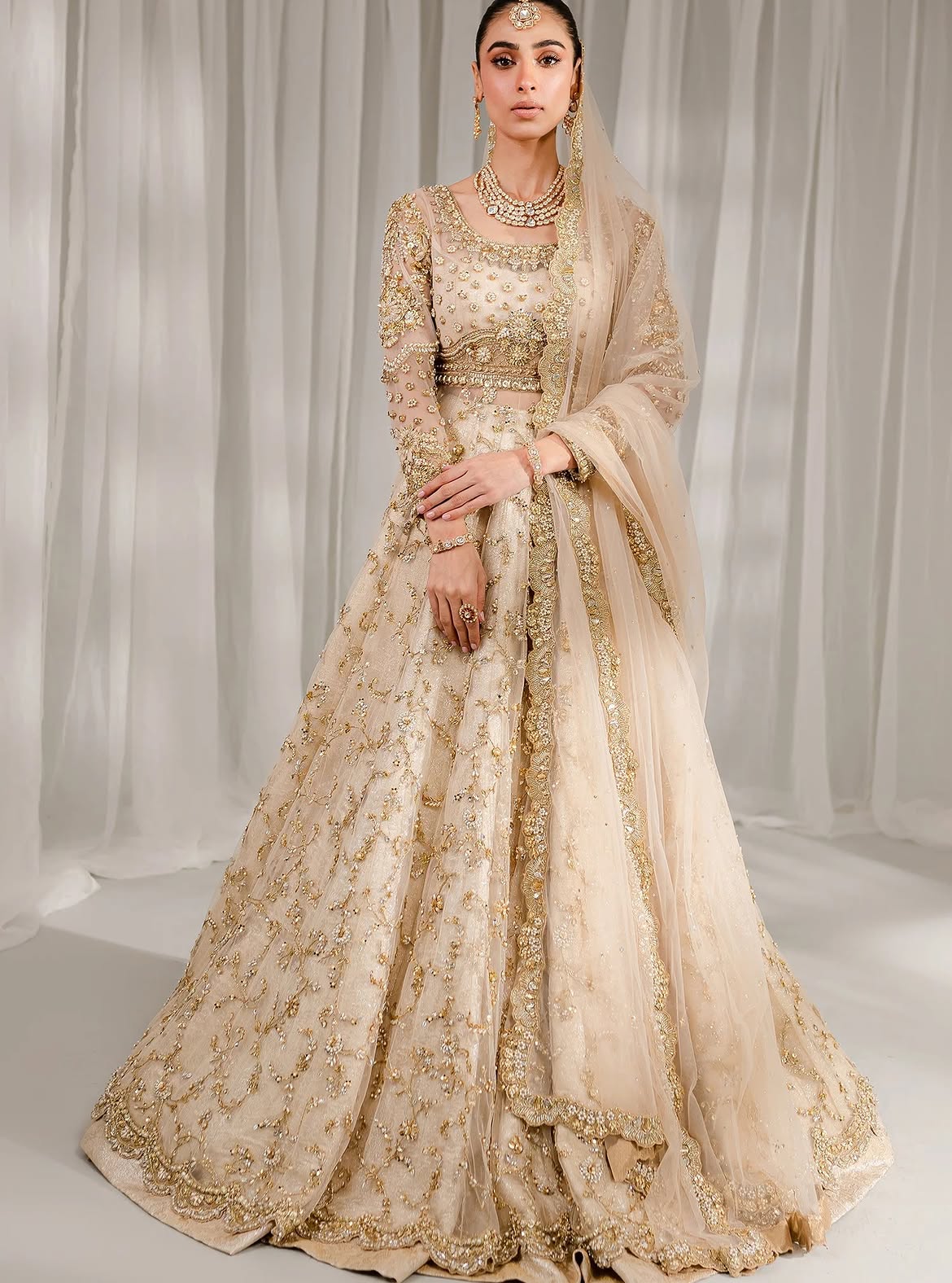 gold bridal wear