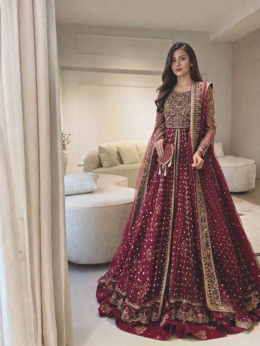 Red bridal lehenga