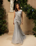 Silver sharara bridal wear