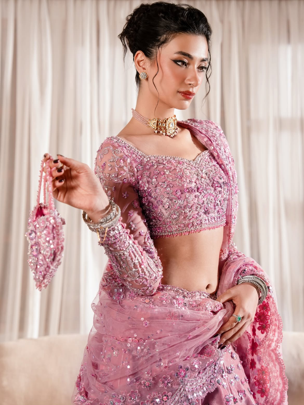 Enchanting blush pink lehenga