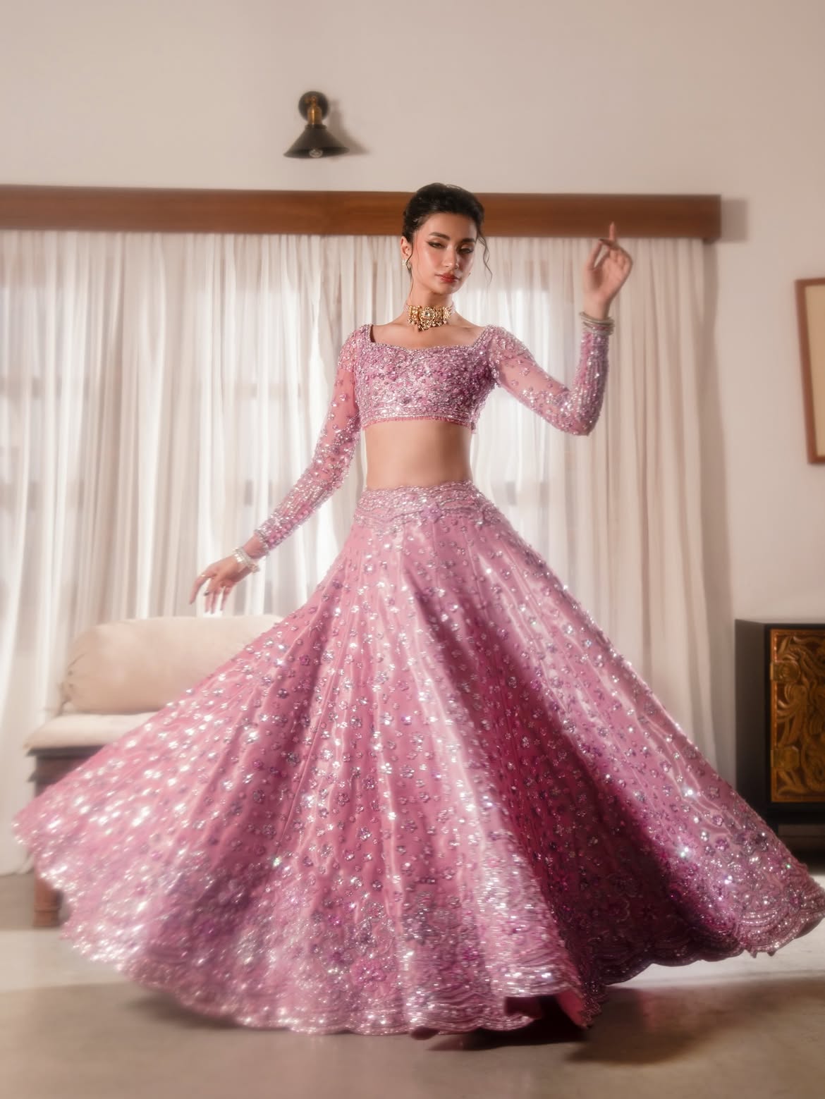 Enchanting blush pink lehenga