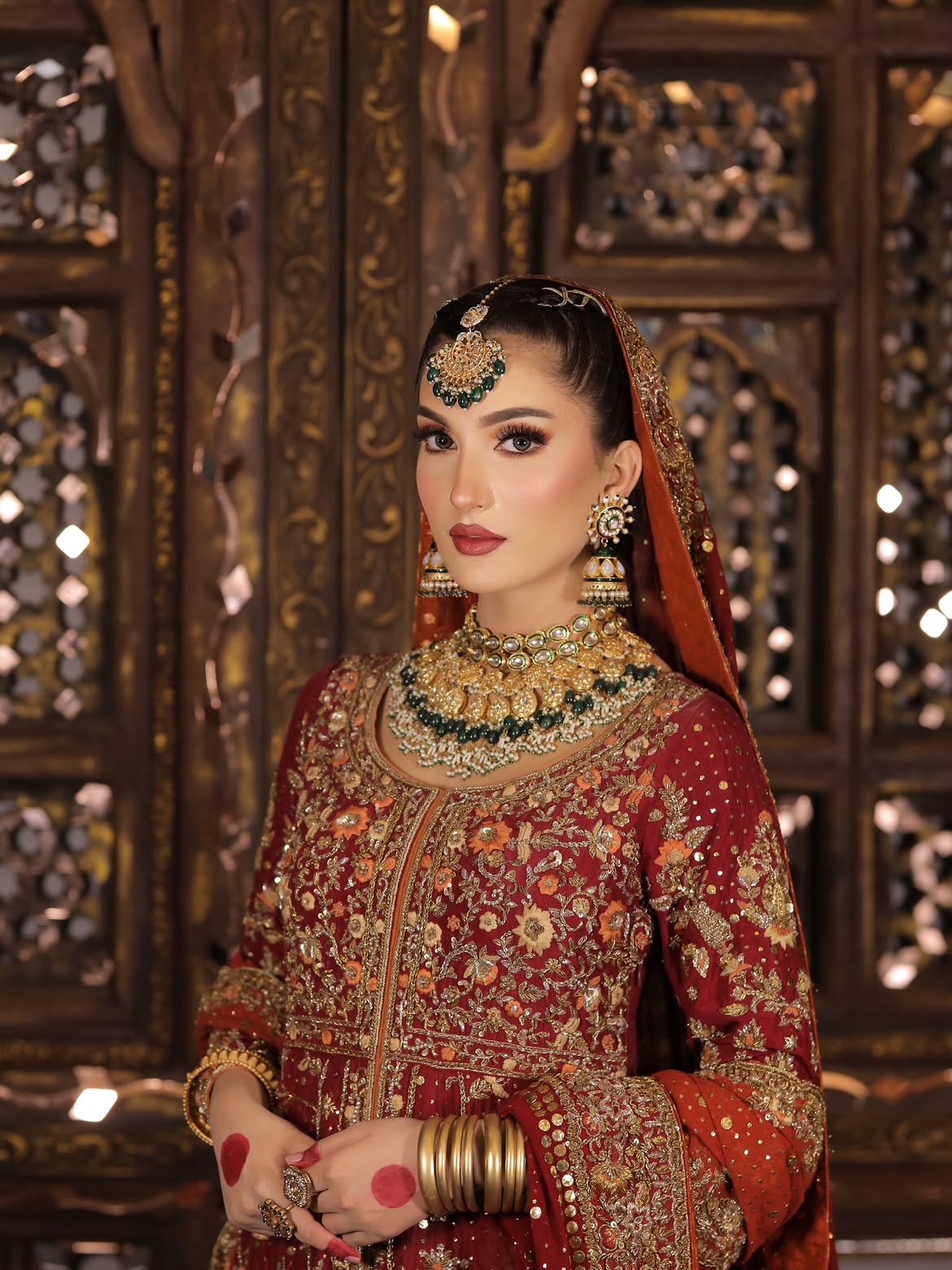 BRIDAL RED LEHENGA AND CHOLI HANDMADE
