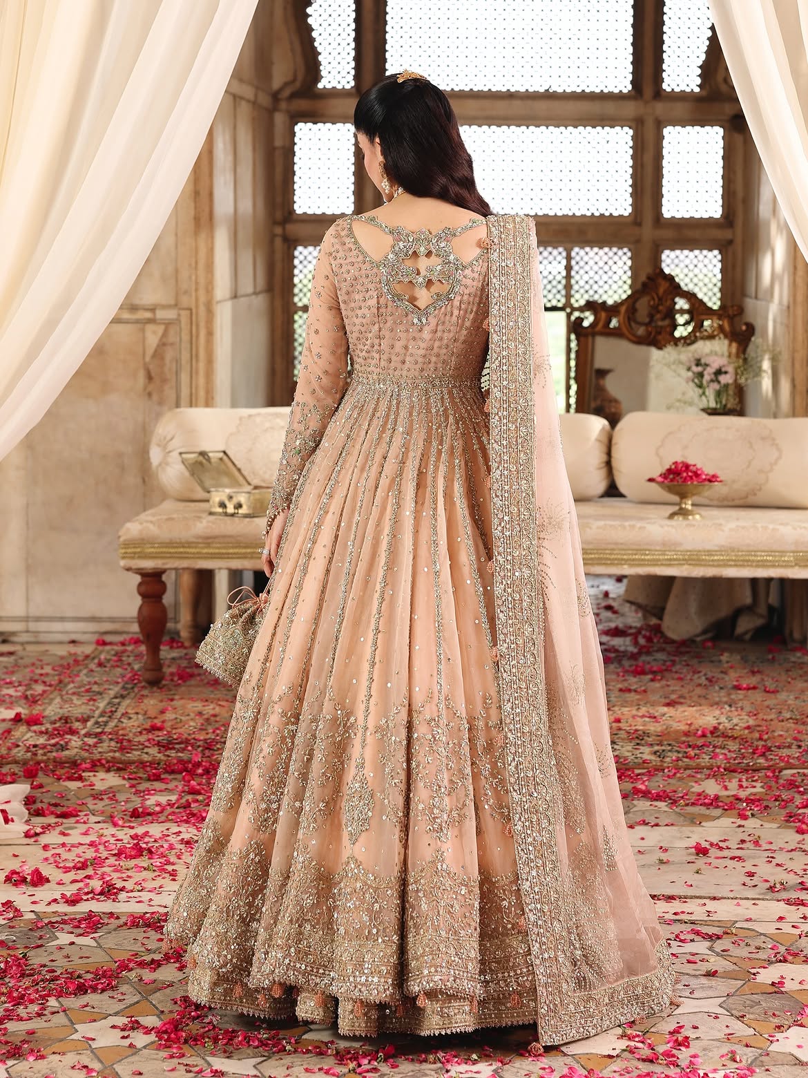 Peach Bridal maxi