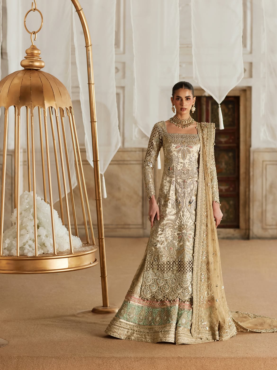 LONG EMBELLISHED DRESS BRIDAL WEAR
