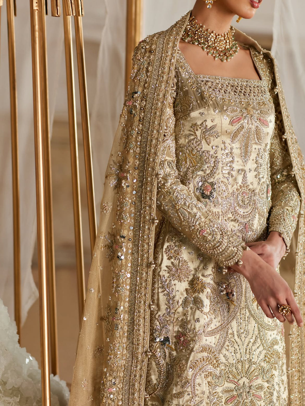 LONG EMBELLISHED DRESS BRIDAL WEAR