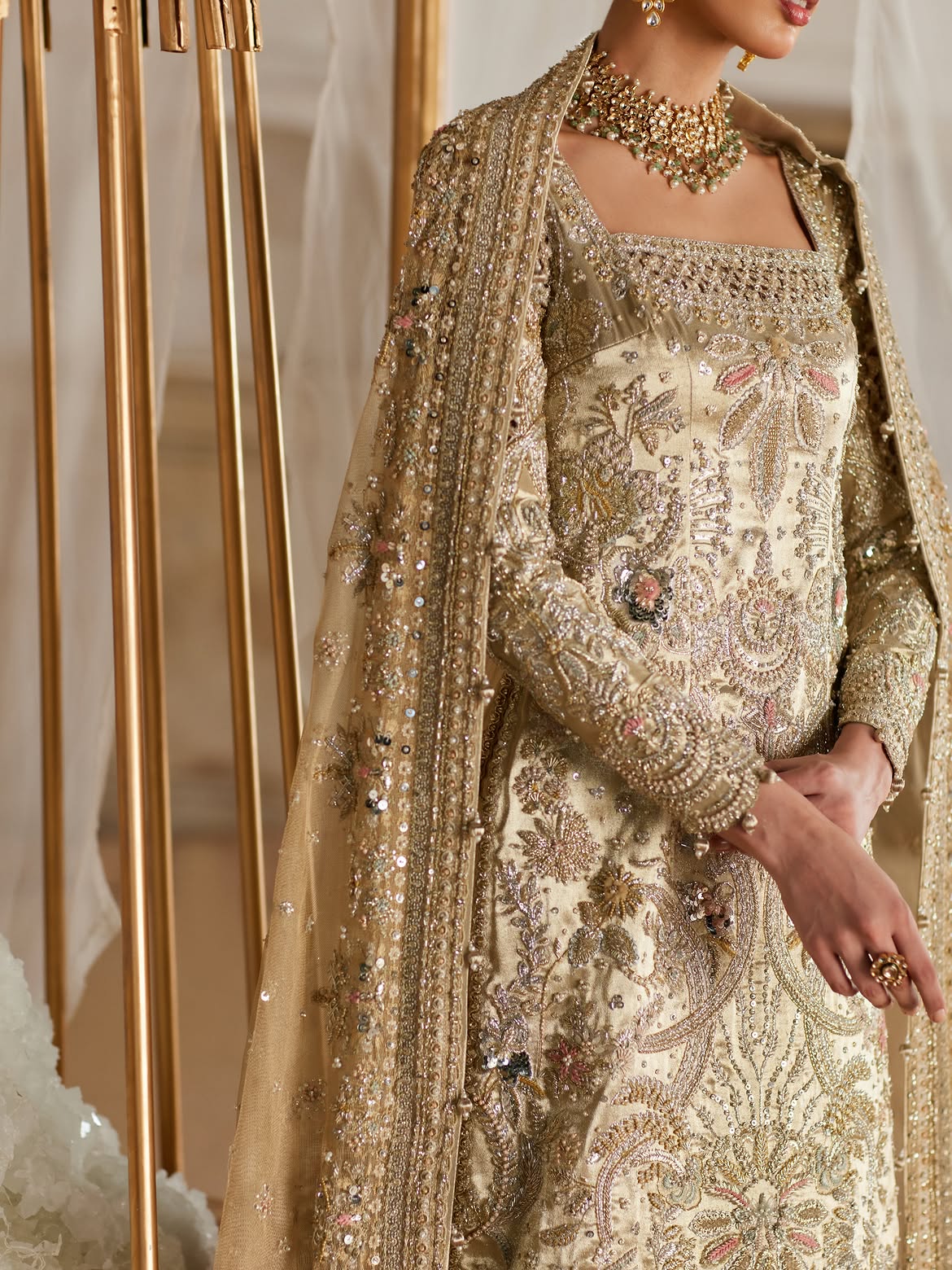 LONG EMBELLISHED DRESS BRIDAL WEAR