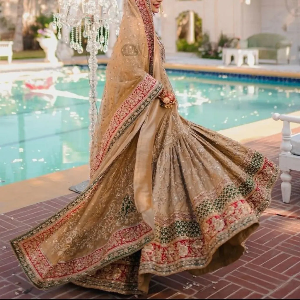 Opulent Gold bridal ghara-kameez set