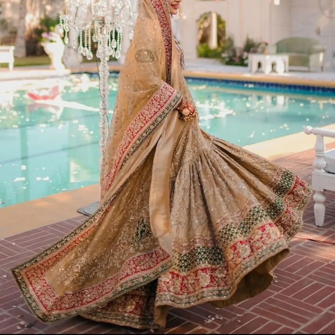 Opulent Gold bridal ghara-kameez set