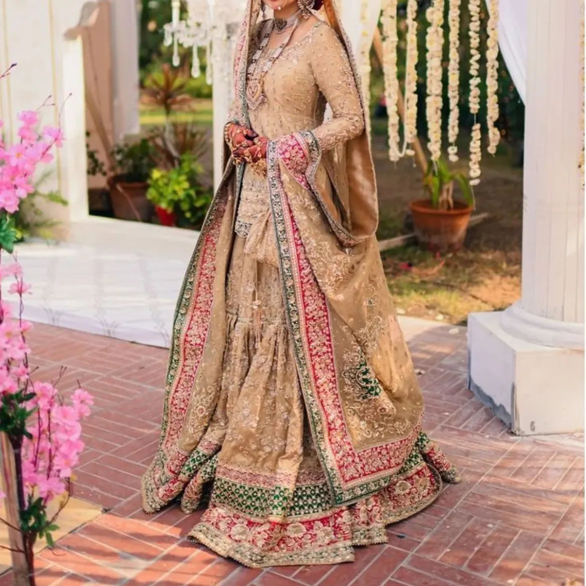 Opulent Gold bridal ghara-kameez set