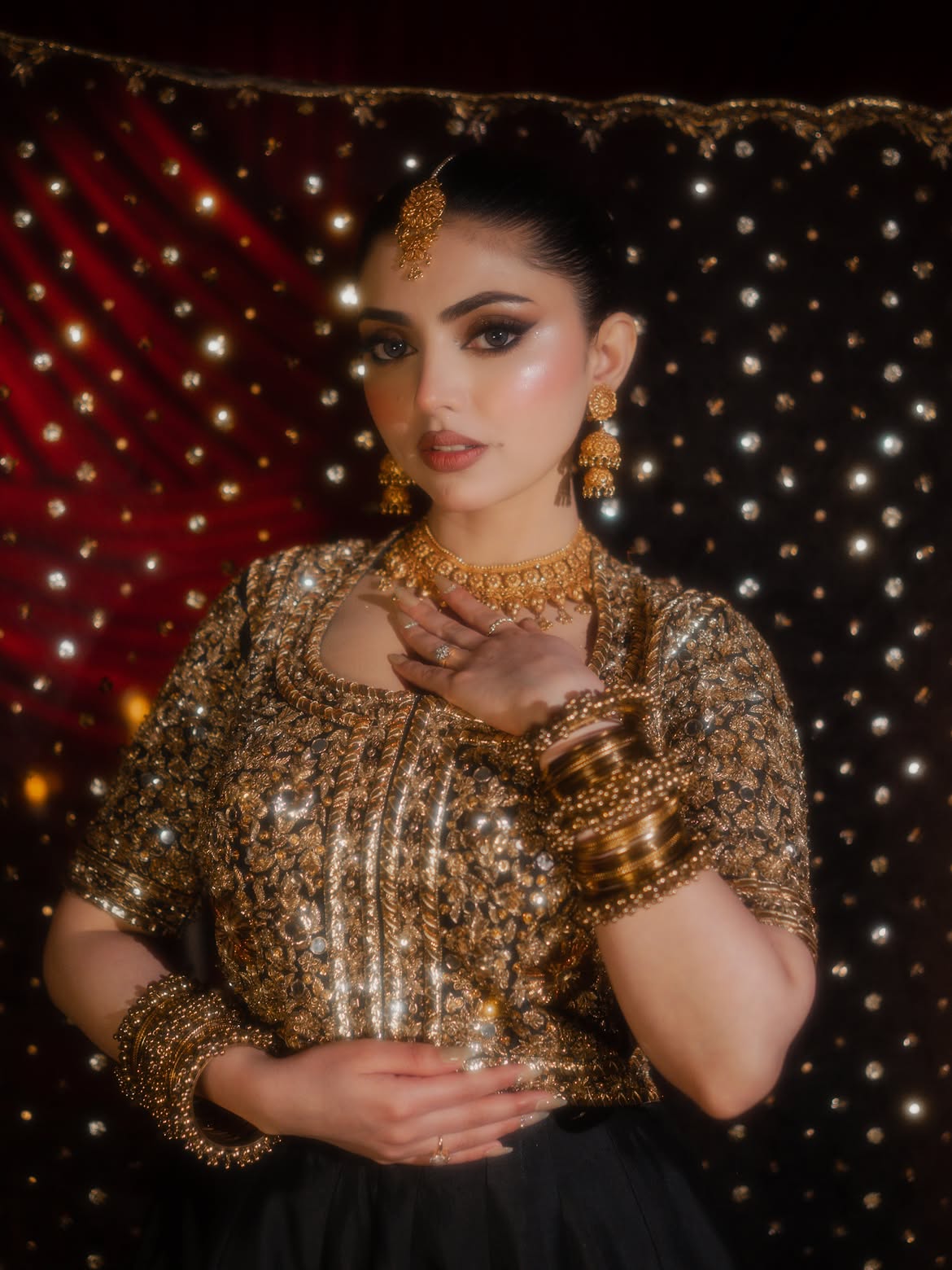 gold bronze pishwas