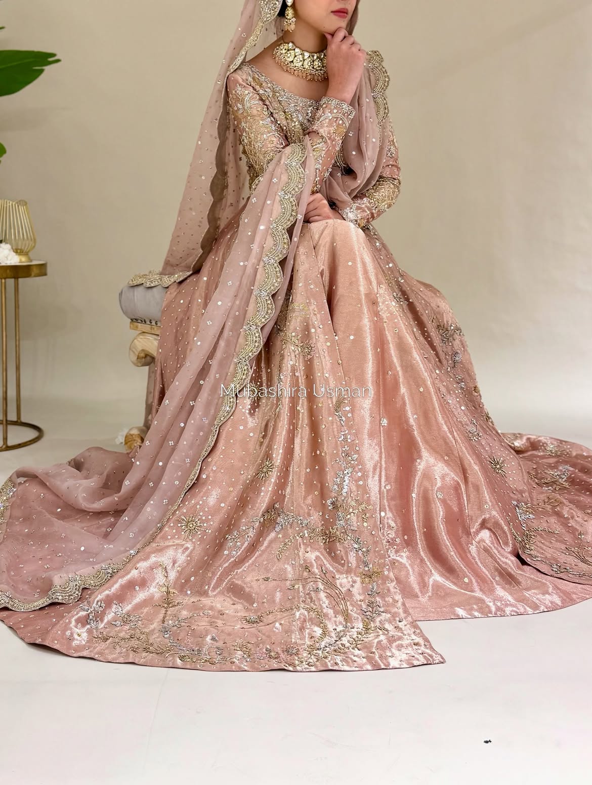 PEACHY FLARED BRIDAL MAXI GOWN