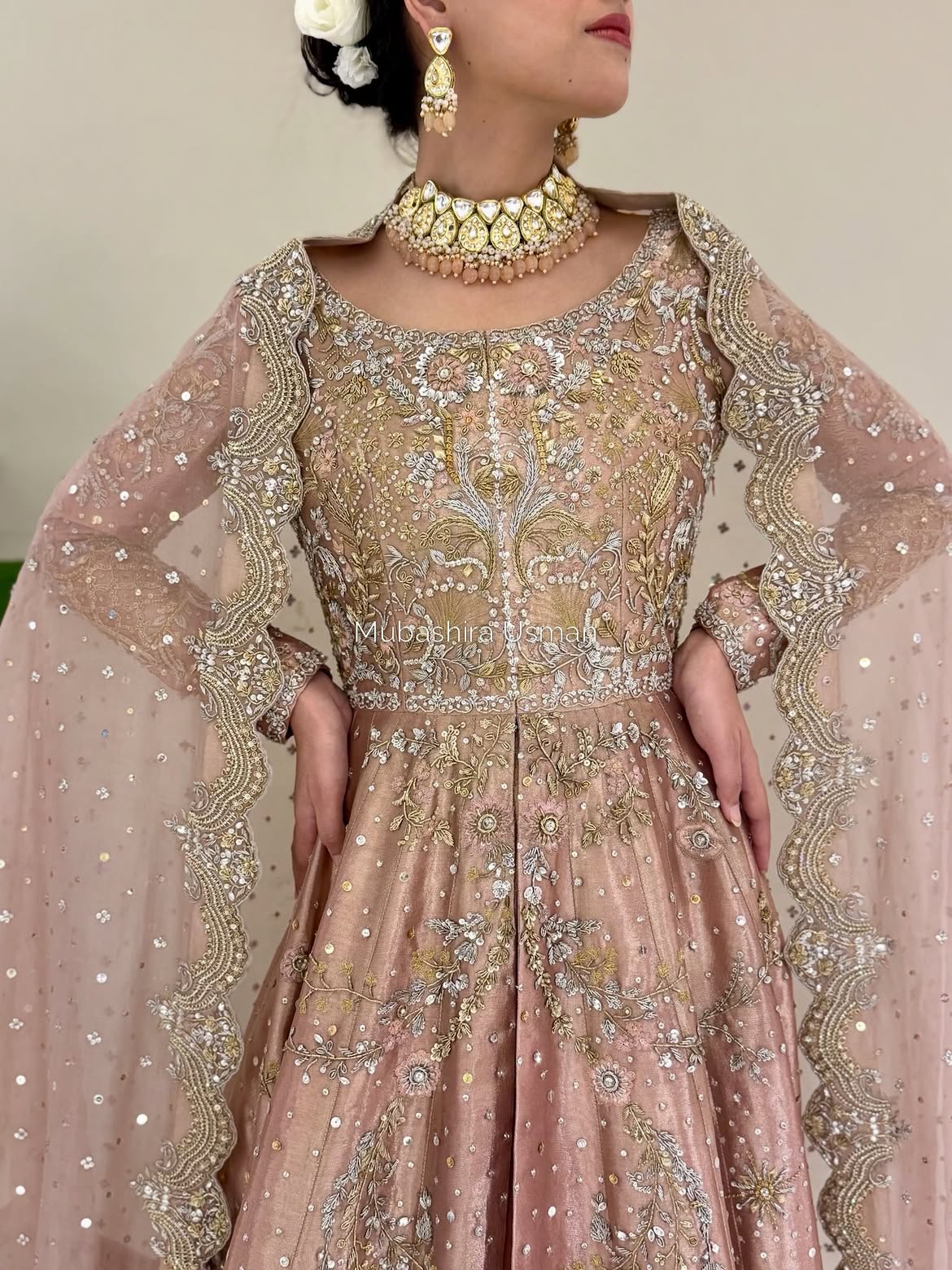PEACHY FLARED BRIDAL MAXI GOWN