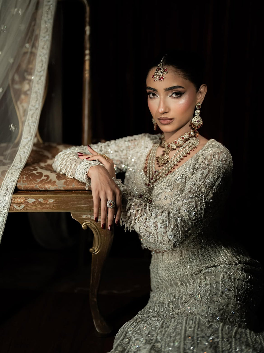 OFF WHITE HEAVILY EMBELLISHED BRIDAL WEAR