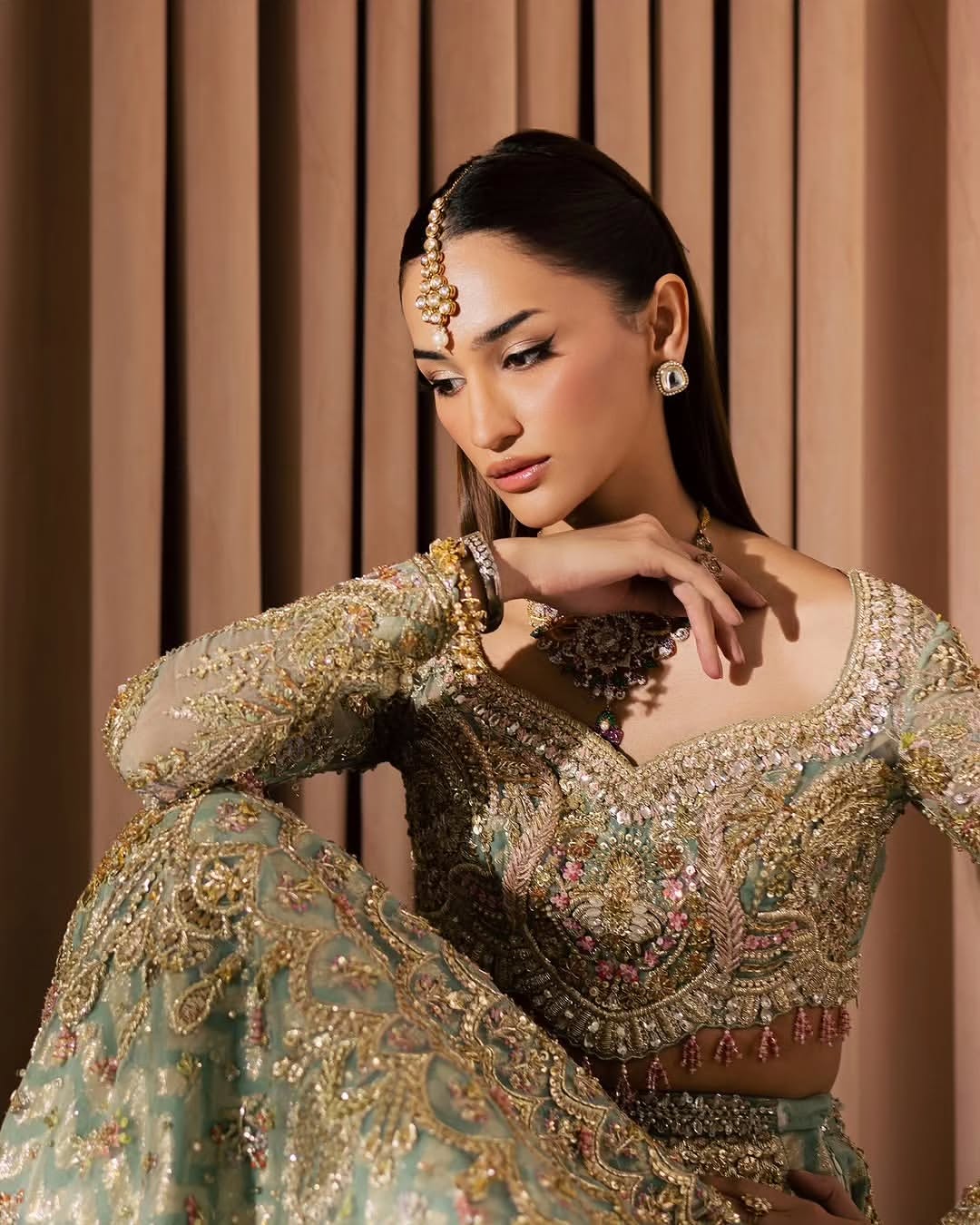 PISTACHIO BRIDAL LEHENGA