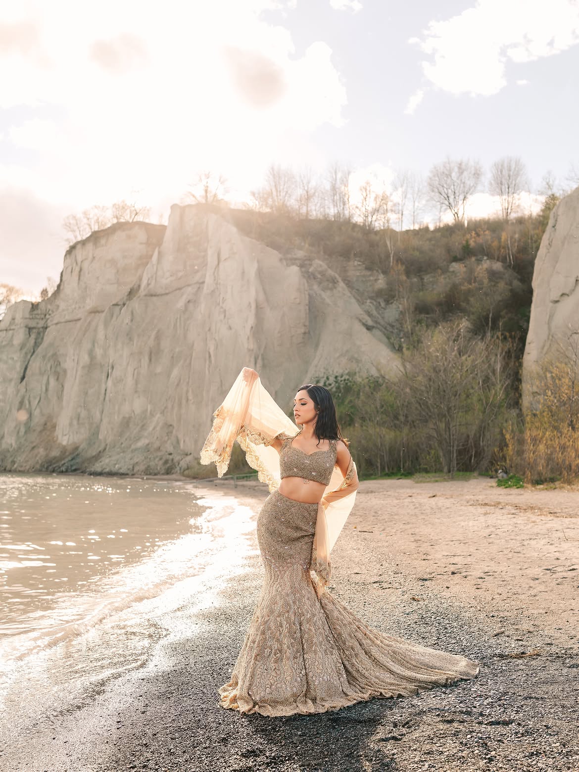 CHAMPAIGN TONES BRIDAL LEHENGA