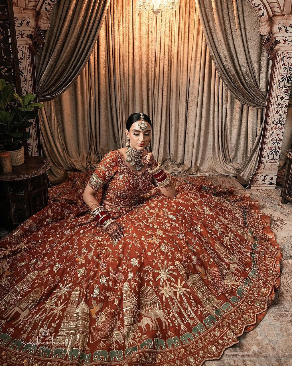 DEEP RED BRIDAL LEHENGA