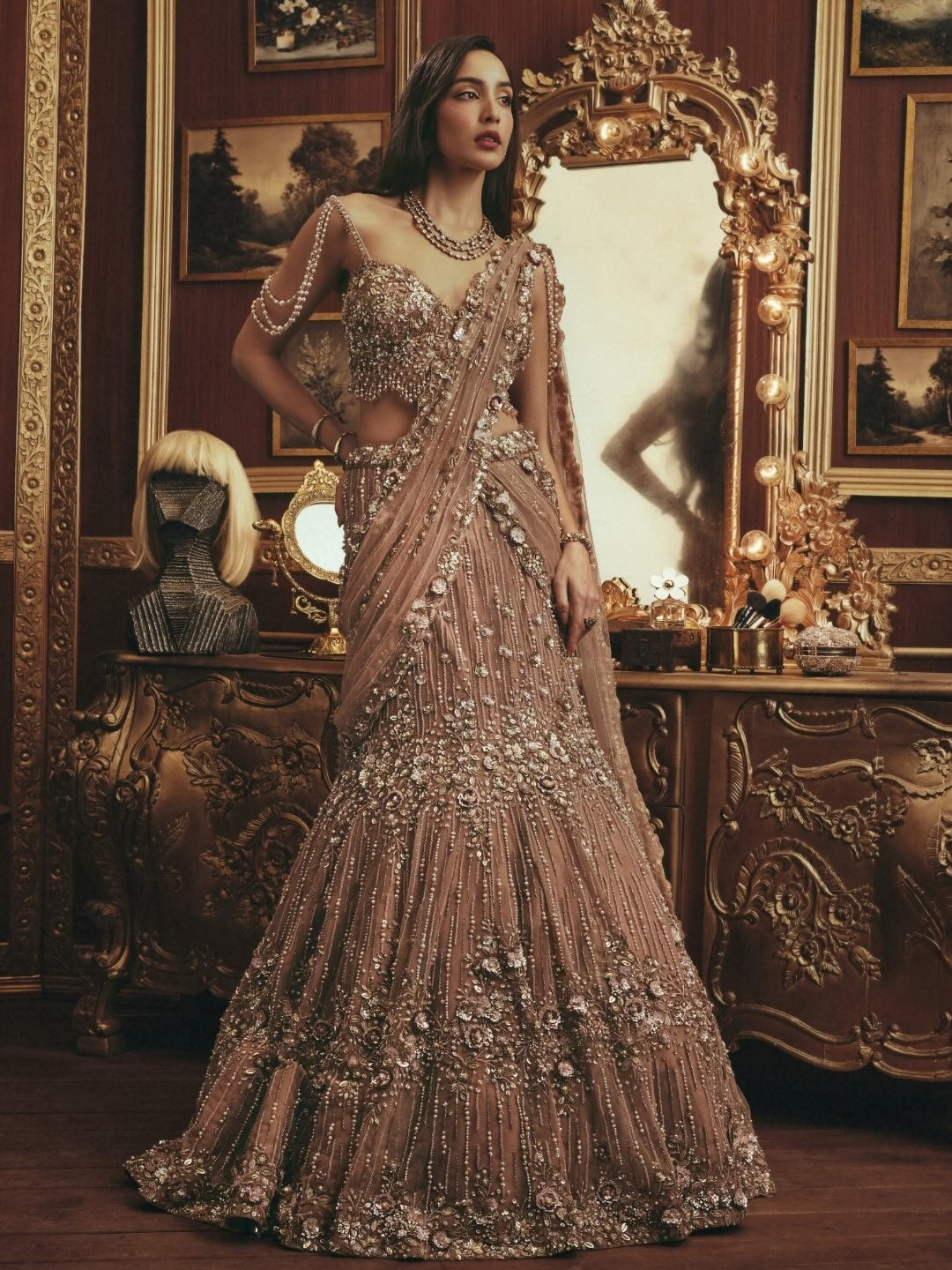 Stylish embroidered bridal lehenga