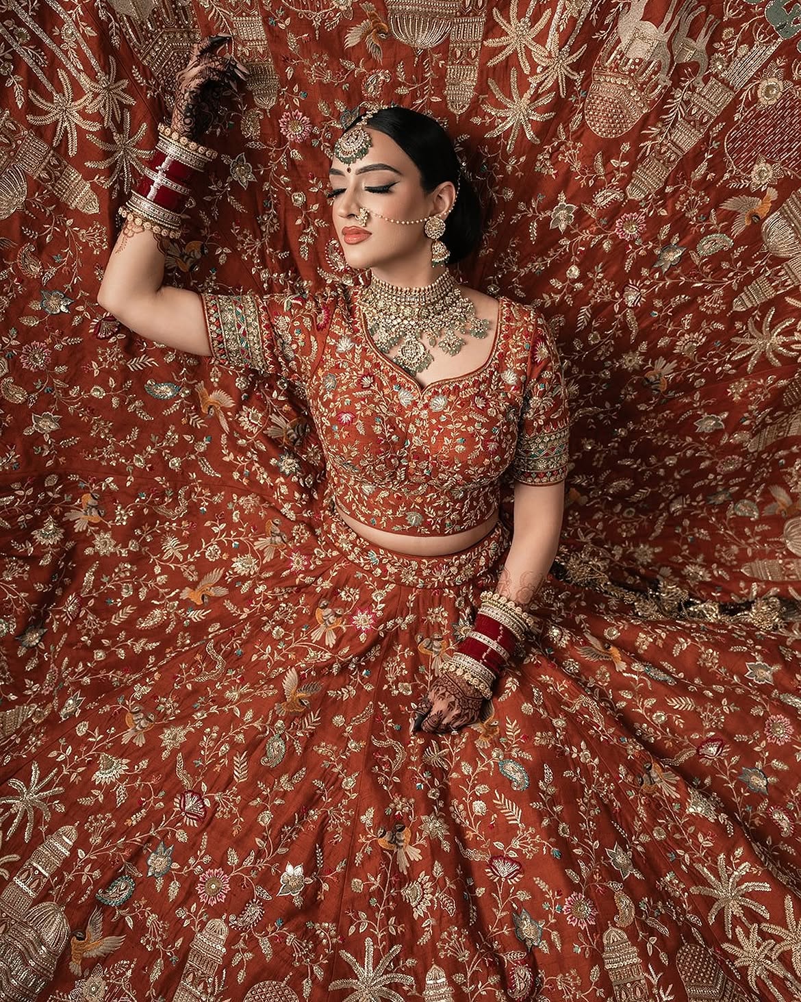 DEEP RED BRIDAL LEHENGA