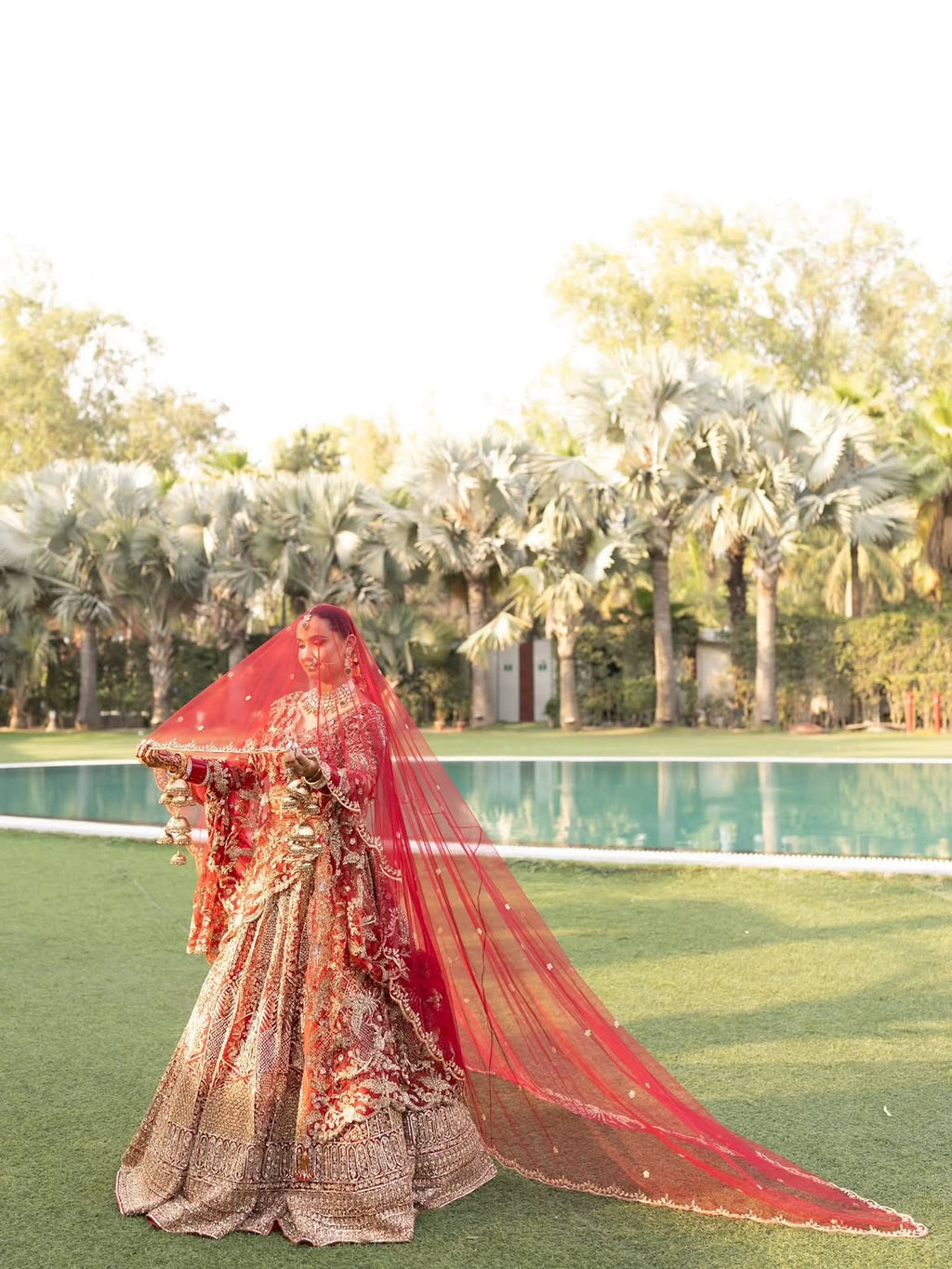 RED BOLD BRIDAL LEHENGA