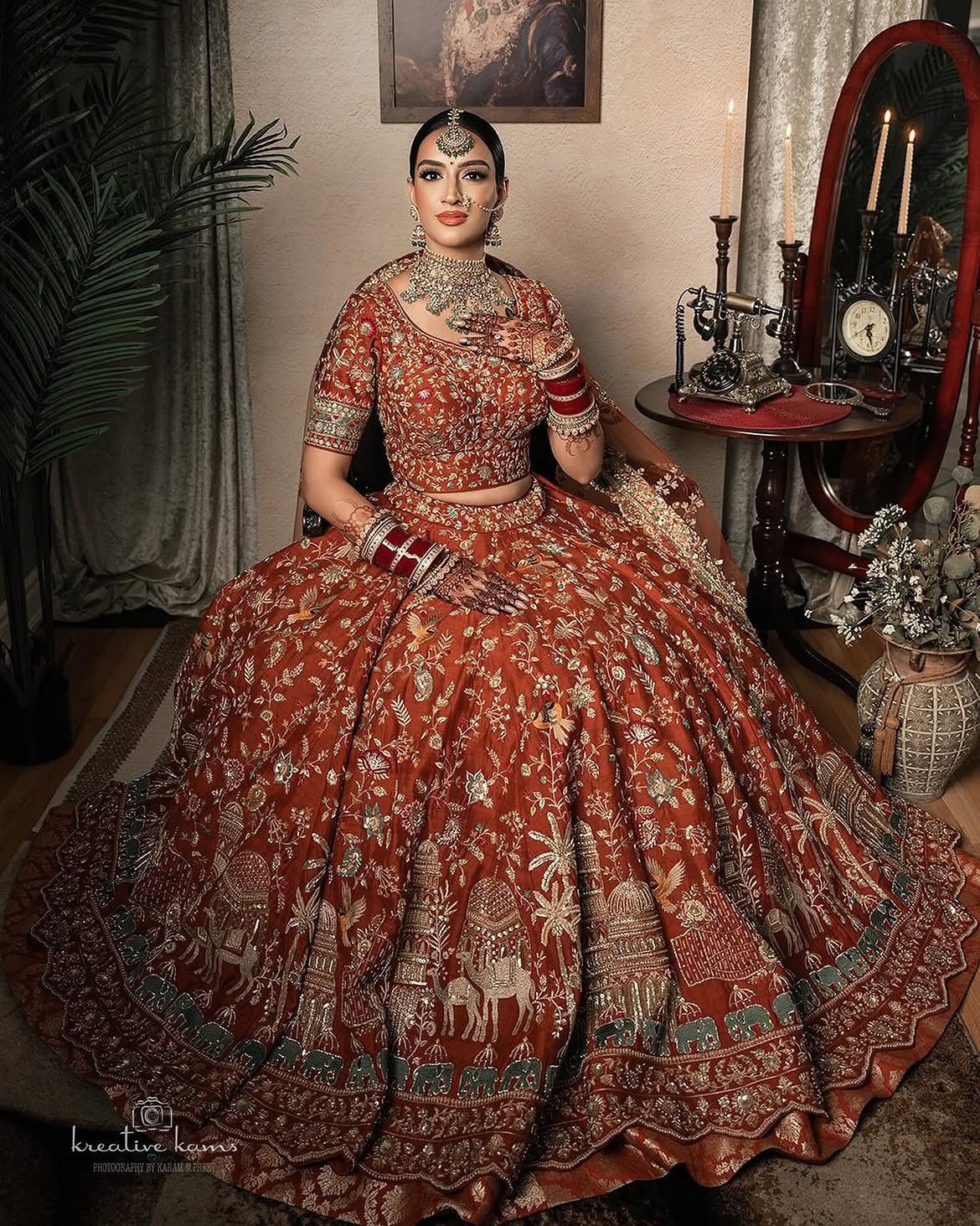 DEEP RED BRIDAL LEHENGA