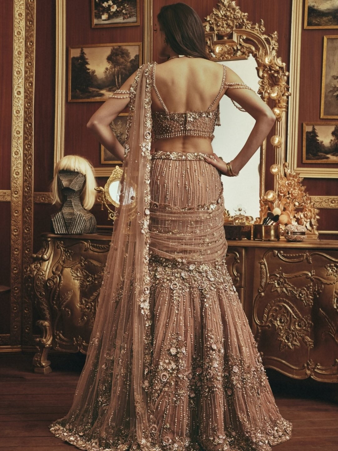 Stylish embroidered bridal lehenga