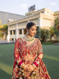 RED BOLD BRIDAL LEHENGA