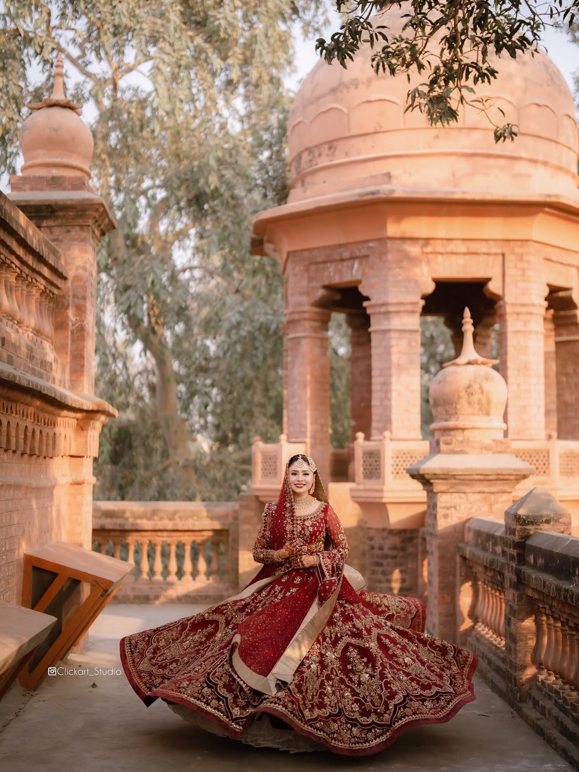 Red bridal lehenga