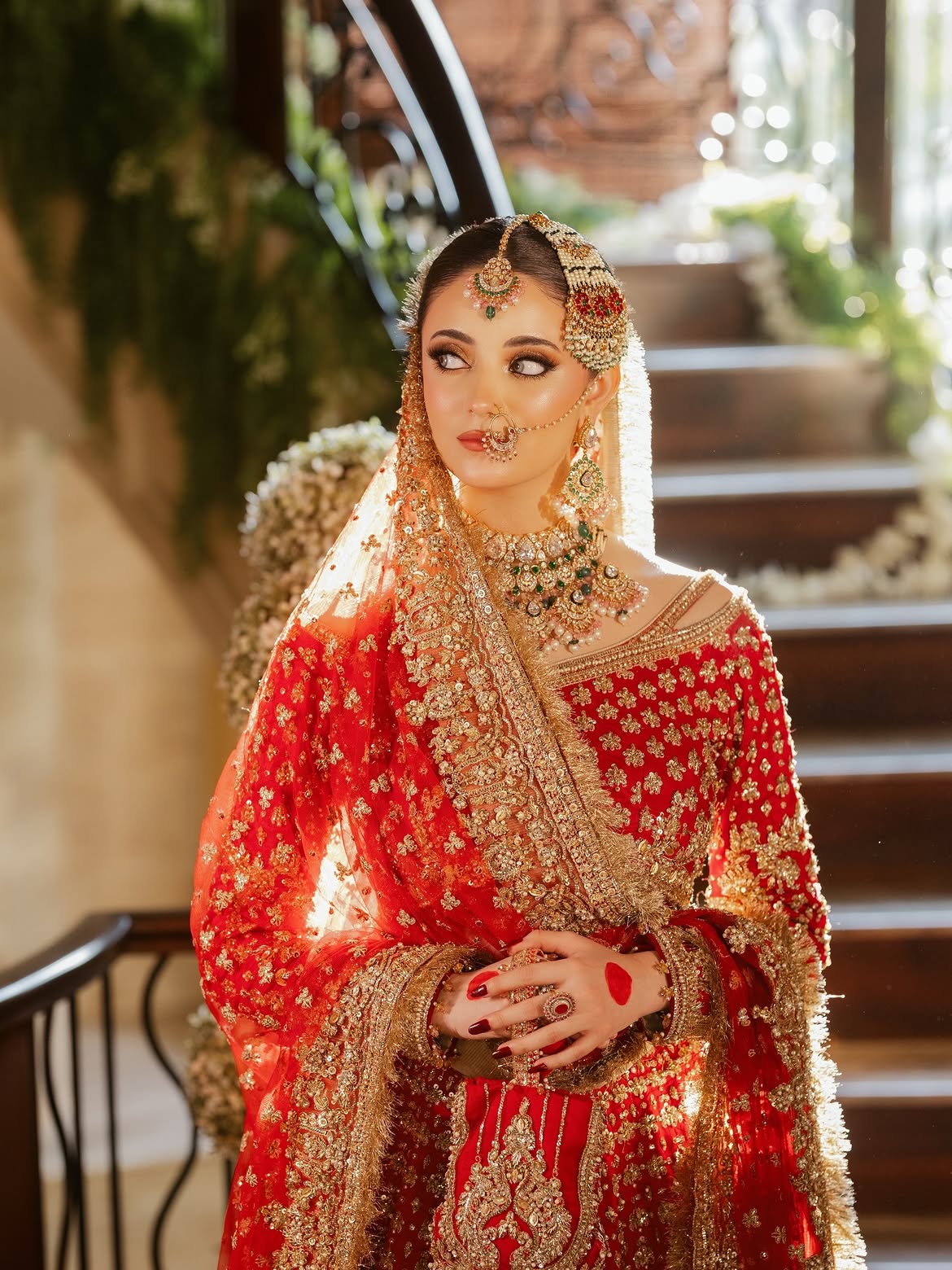 ASIANS BRIDAL DEEP RED LEHENGA