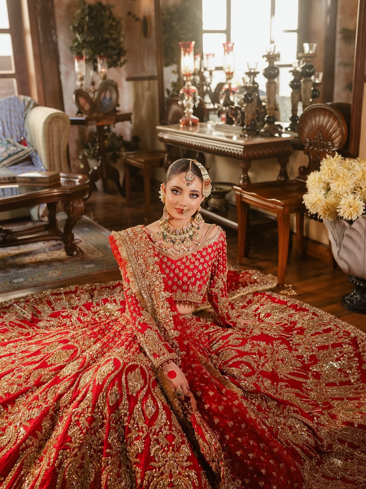 ASIANS BRIDAL DEEP RED LEHENGA