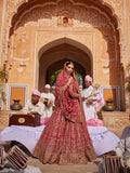red bridal lehenga