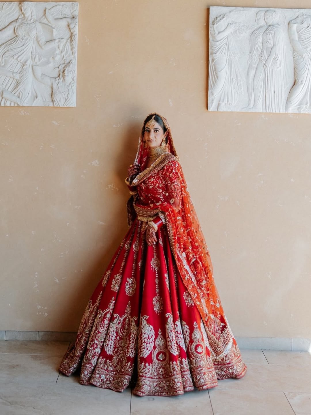 MOODY-VINTAGE BRIDAL RED LEHENGA