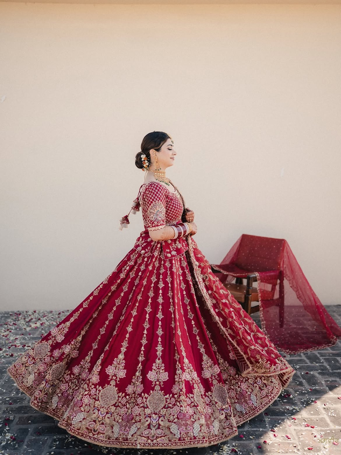 CRIMSON RED BRIDAL LEHENGA