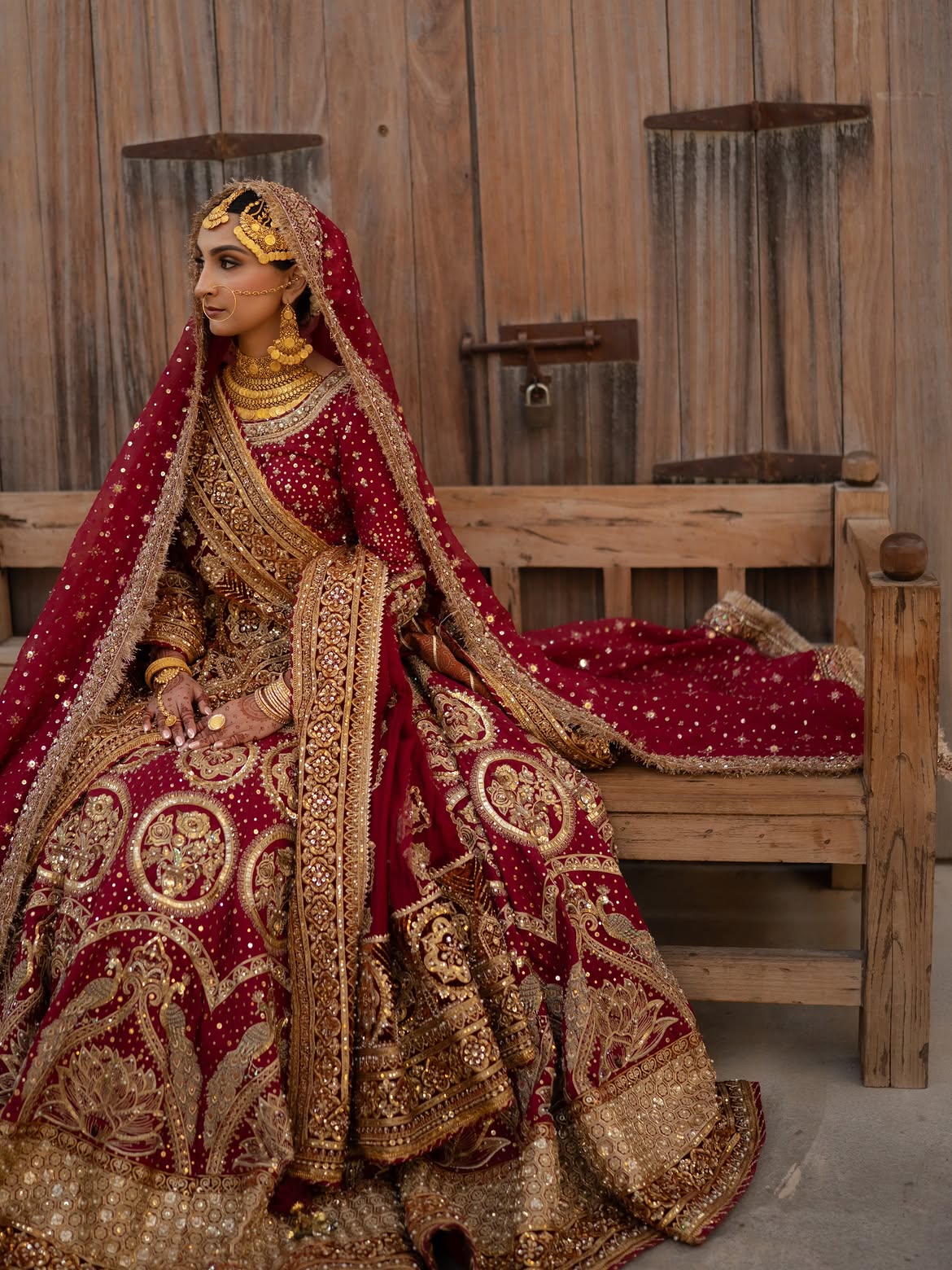 ULTRA DENSE BRIDAL RED LEHENGA