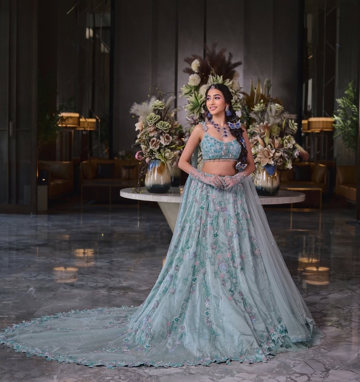FLARED BRIDAL FLOOR LEHENGA