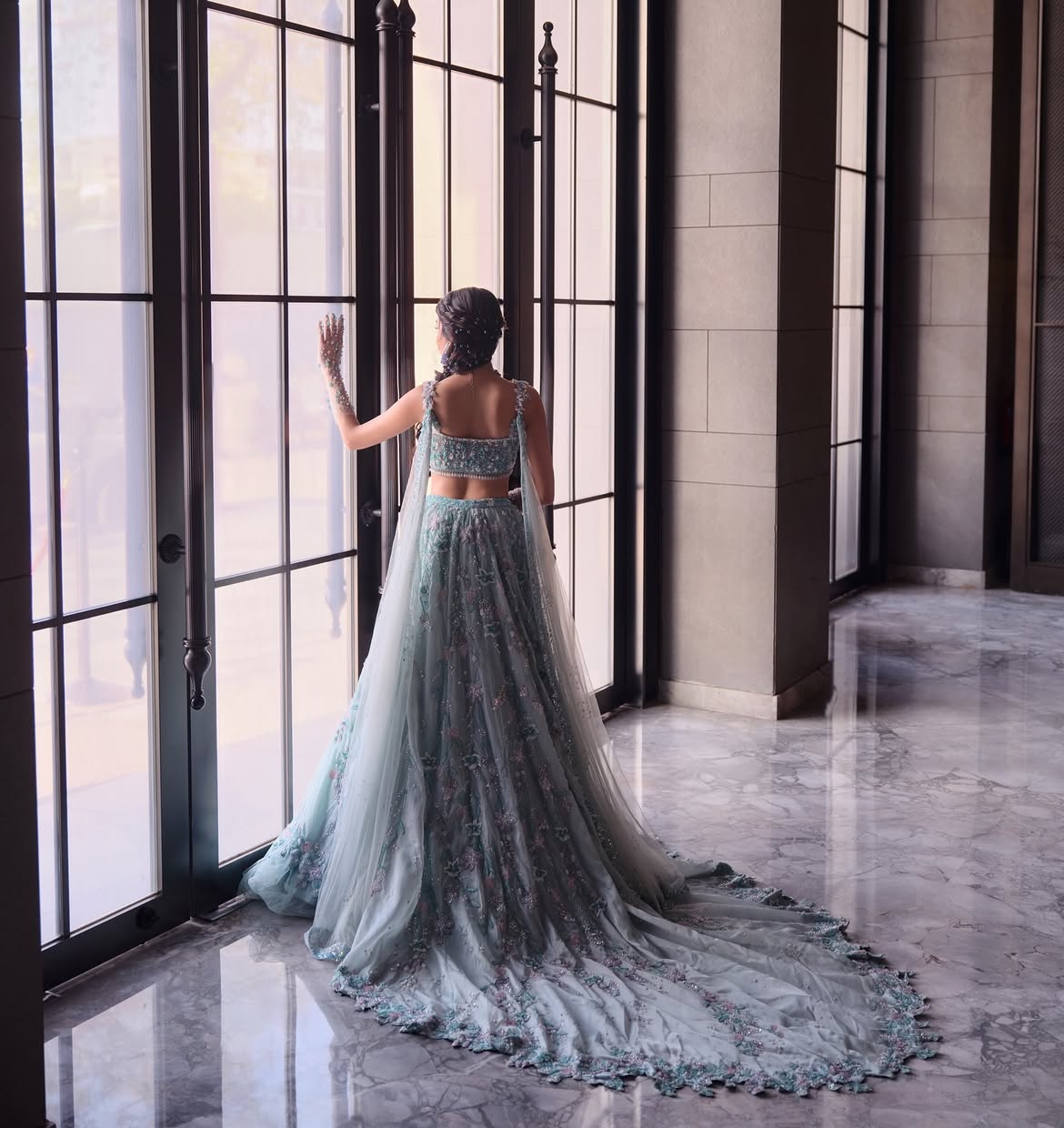 FLARED BRIDAL FLOOR LEHENGA