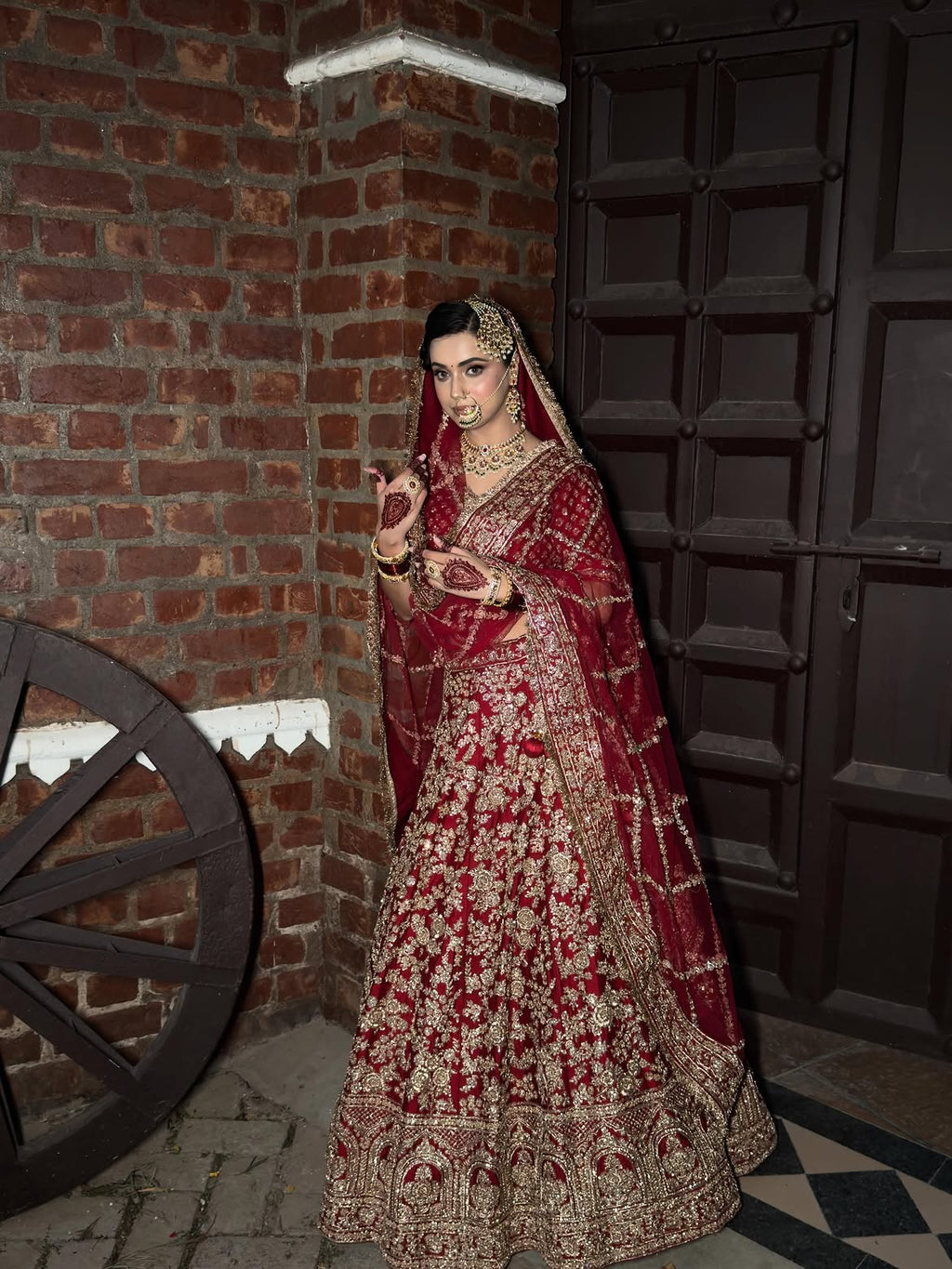 DELICATE RED BRIDAL LEHENGA
