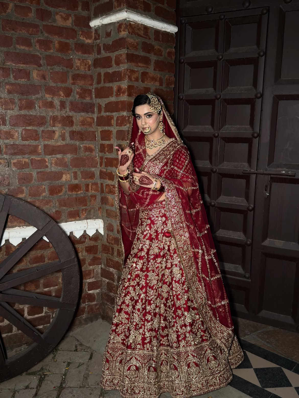 DELICATE RED BRIDAL LEHENGA
