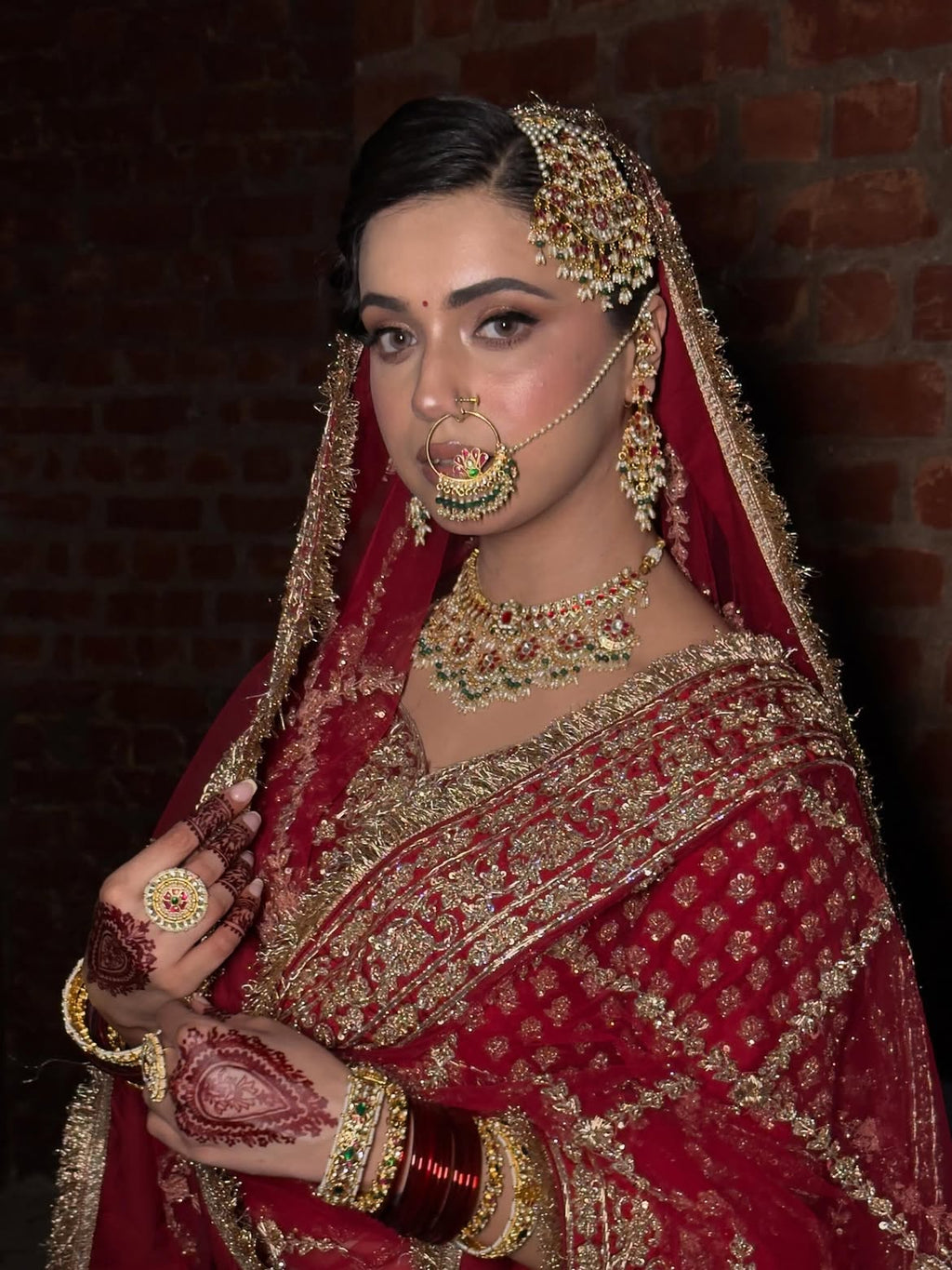 DELICATE RED BRIDAL LEHENGA