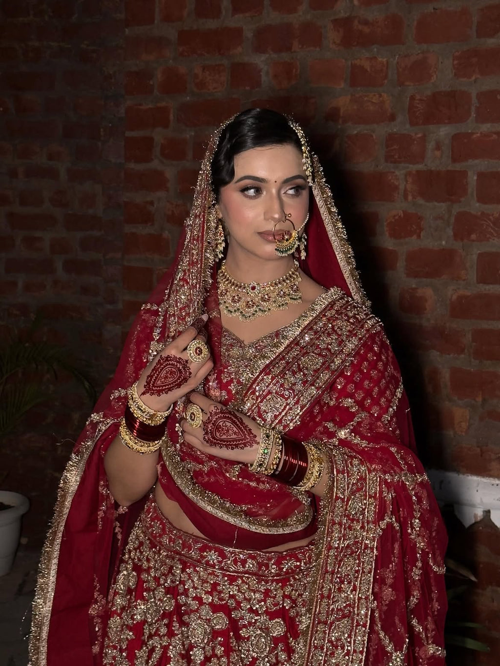 DELICATE RED BRIDAL LEHENGA