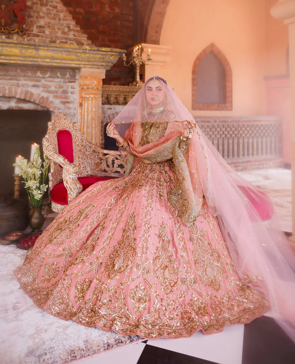 DRAMATIC FLARED BRIDAL LEHENGA