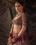 RED ICY-DIAMONDS BRIDAL LEHENGA