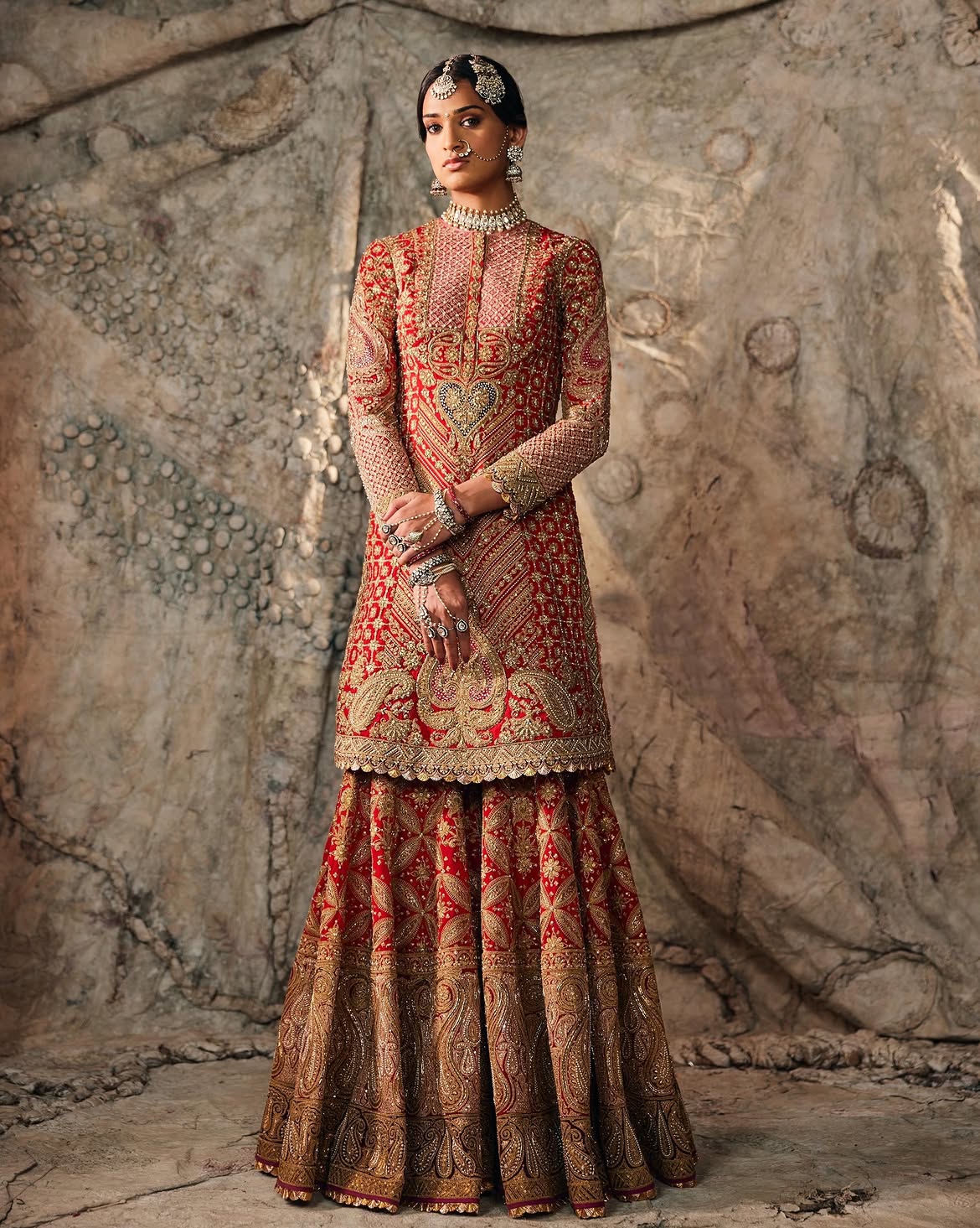 IN-DEPTH EMBROIDERED BRIDAL LEHENGA