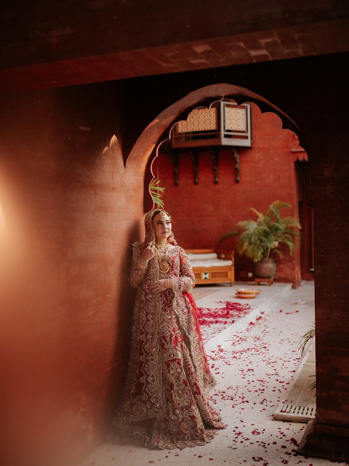 Heavy red bridal lehenga