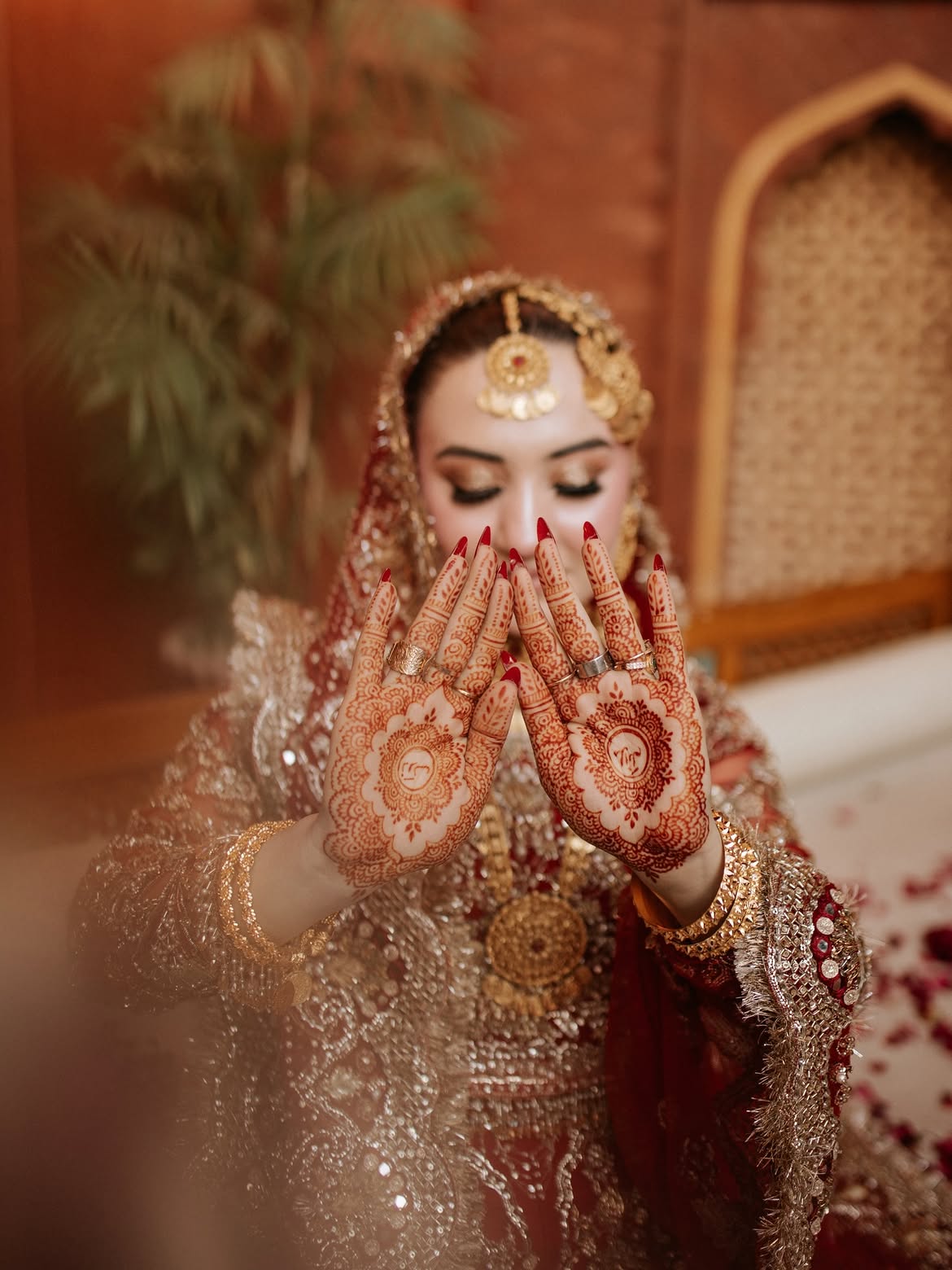 Heavy red bridal lehenga