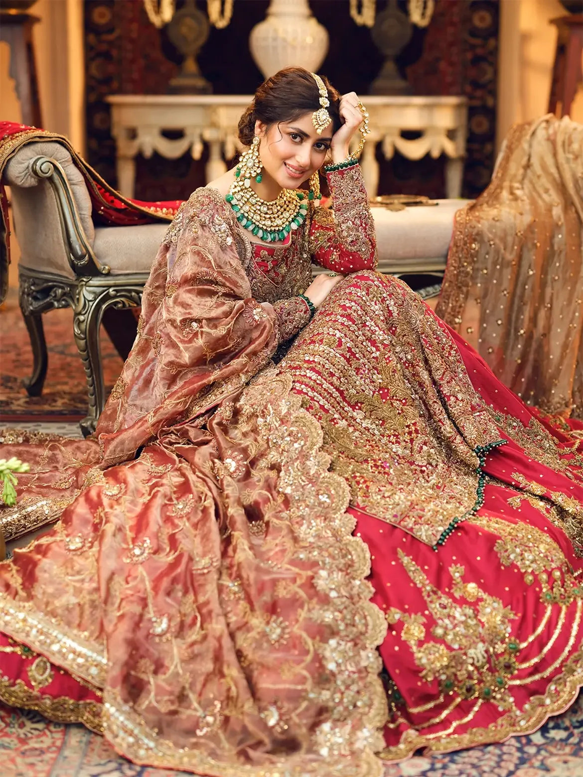 CRIMSON RED BRIDAL LEHENGA