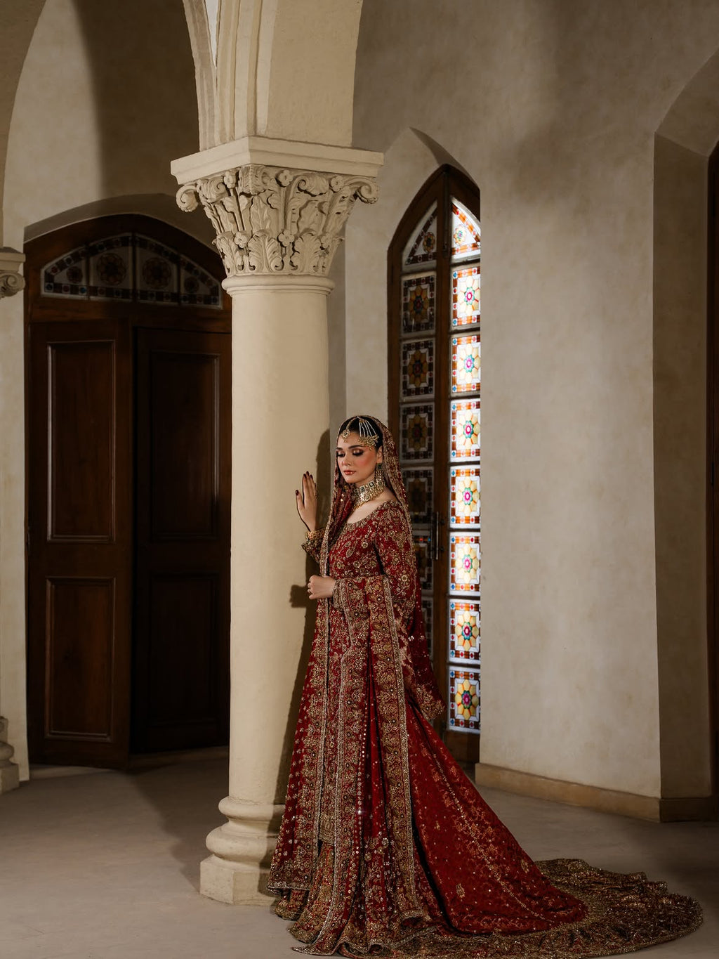 DEEP RED BRIDAL LEHENGA CHOLI