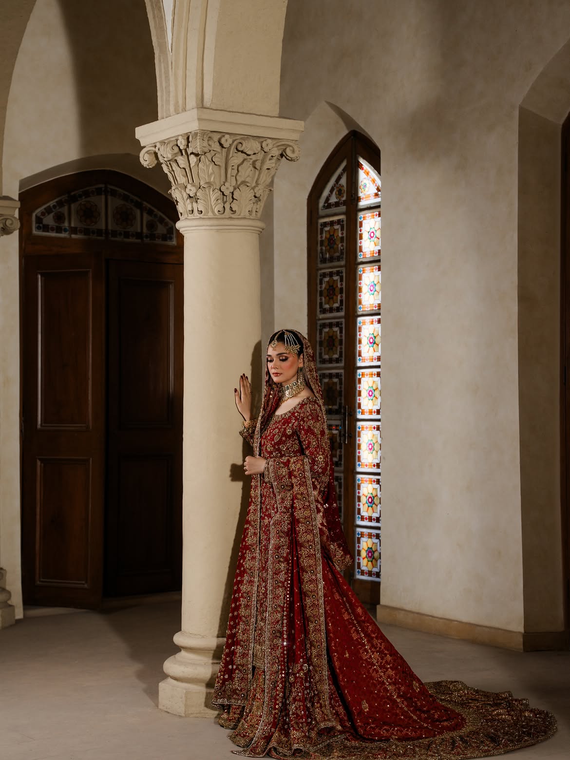 DEEP RED BRIDAL LEHENGA CHOLI